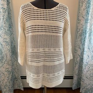 Cream knit tunic sweater
